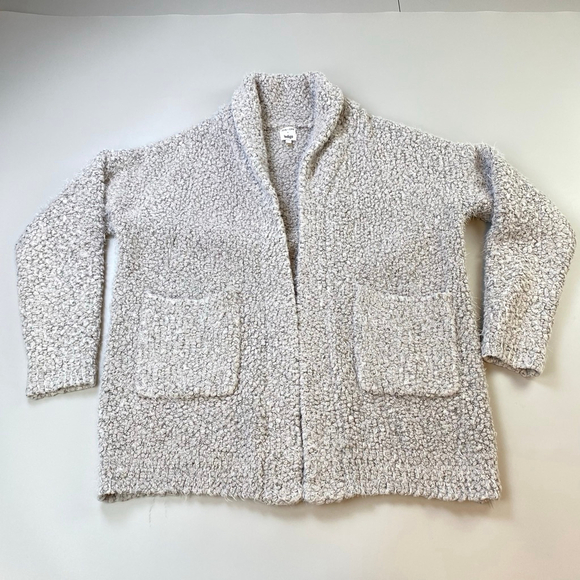 JOHN + JENN Sweaters - Women's JOHN + JENN x Indigo Grey Open Cardigan M/L Eyelash Boucle Cozy Soft
